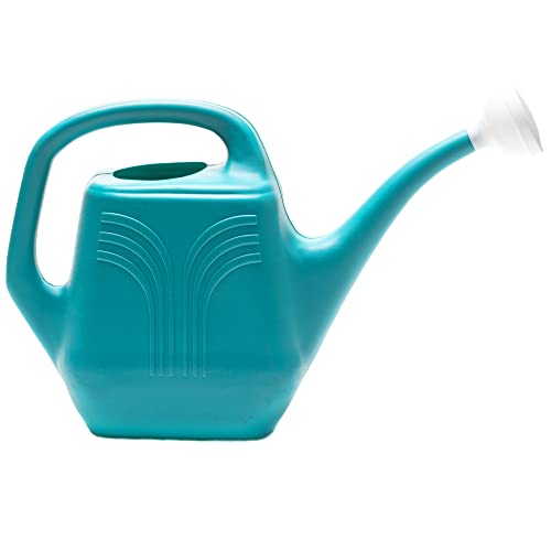 Bloem Classic Watering Can: 2 Gallon Capacity - Bermuda Teal - Durable Resin, Removable Nozzle Spout, Easy to Handle, Wide Mouth, for Indoor and Outdoor Use, Gardening