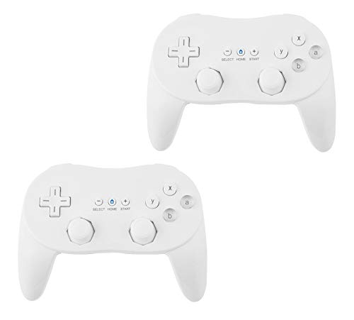 Beastron New Classic Pro Controller Console Gampad/Joypad Compatible with Wii, Wii U White 2 Pack (ZG-WC2)