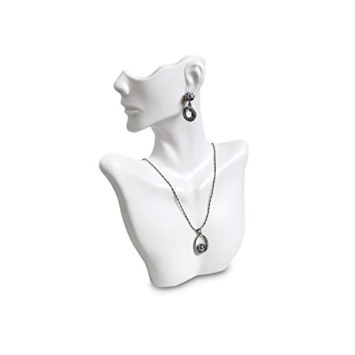 MOOCA Tabletop Small Necklace & Earring Jewelry Displays, Earring Display Stands, Necklace Display, Mannequin Jewelry Display Bust, 7 W x 3 D x 9 1/2 H in