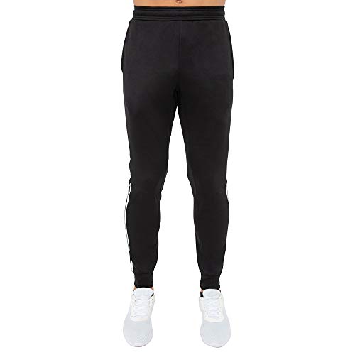 Layer 8 Men's Jogger Pant Performance Active Tech Fleece Athletic Sweatpant with Pockets (X-Large, Tech Fleece Black Solid)