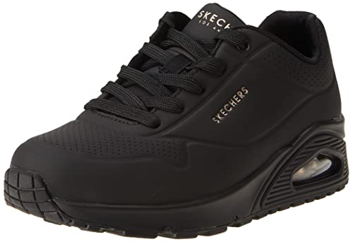 Skechers womens Skecher Street Women's Uno - Stand on Air Sneaker, Black/Black, 6 US
