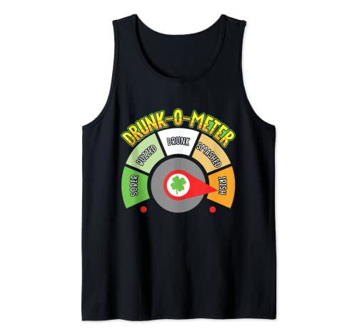 Irish Drunk Meter Funny St. Patrick's Day Drinking Contest Tank Top