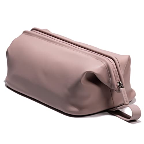 LINE+ARC The Dopp Kit (Mauve, 3.5L) Modern Silicone Toiletry Bag. Makeup Organizer Travel Cosmetics Case Waterproof Fabric Easy to Clean Simple Hang Loop Classic