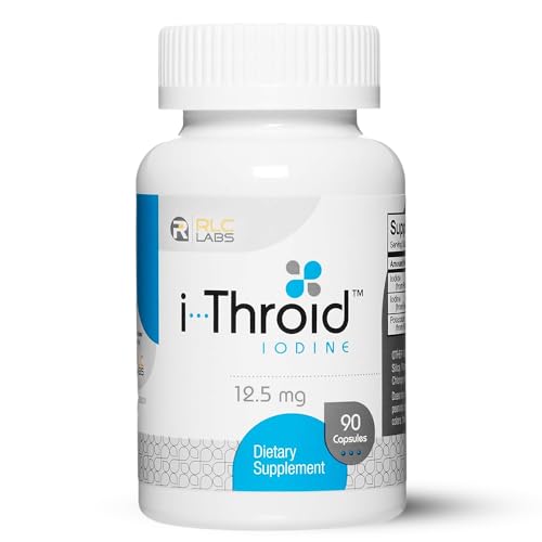 RLC, i-Throid 12.5 mg, Iodine and Iodide Supplement to Support Thyroid Health and Hormone Balance, 90 capsules (90 servings)