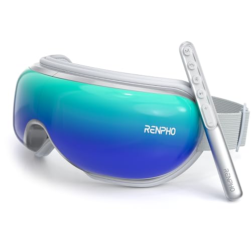RENPHO FSA HSA Eligible Eye Massager, Eyeris1 Heated Eye Massage Mask with Remote Wand, Compression, Music, Migraine Massager for Eye Strain Relief, Dry Eyes, Wellness, Birthday Gifts for Her Him