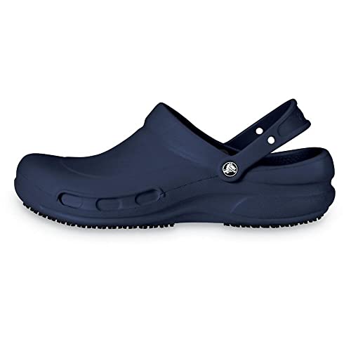 Crocs Unisex Adult Men's and Women's Bistro Clog | Slip Resistant Work Shoes , Navy, 11 Women 9 Men US