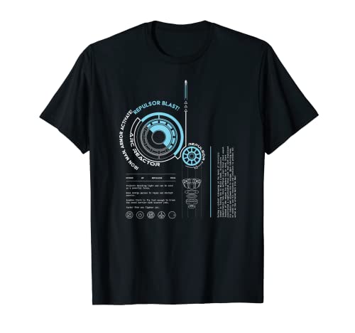 Marvel Avengers Iron Man Armor ARC Reactor Data Readout T-Shirt