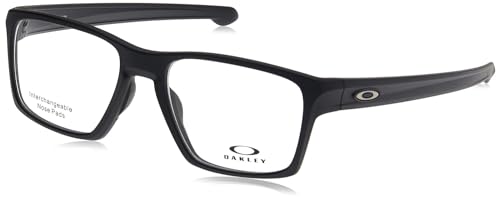Oakley Men's Ox8140 Litebeam Square Prescription Eyeglass Frames, Satin Black/Demo Lens, 55 mm