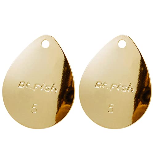 Dr.Fish 30 Pack Fishing Spinner Blades Colorado Blade Gold Silver Spinner Lure Making Parts Accessories DIY Spinnerbait Inline Spinner Walleye Rigs #3