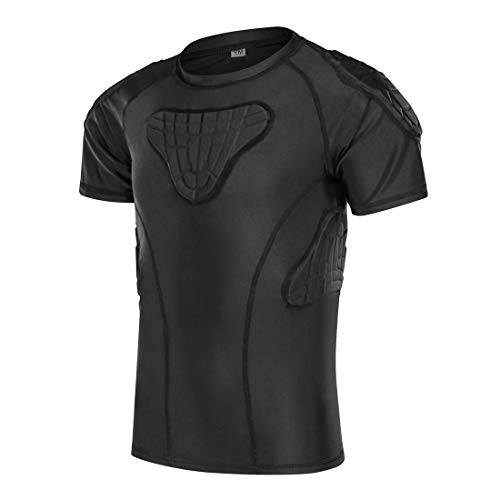 TUOY Youth Boys Padded Protective Shirts Paddded Compression Shirts for Football Paintball Baseball