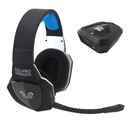 BLUE ELF Wireless Optical USB Gaming Headset for PS4 PS3 Xbox 360 PC Computer Wired Headphones for Xbox one Over Ear Comfortable, with 40mm High Sensitivity Speaker and Mic Mute Funtion