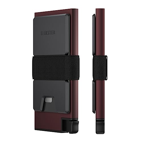Ekster Aluminum Cardholder Wallet for Men | Metal Wallets with RFID Blocking Layer | Slim & Minimalist Aluminum Wallet with Push Button for Quick Card Access (Redwood)