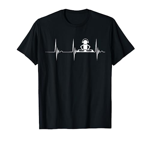 DJ Techno Turntable DJ Heartbeat EKG Pulse Dance Music T-Shirt