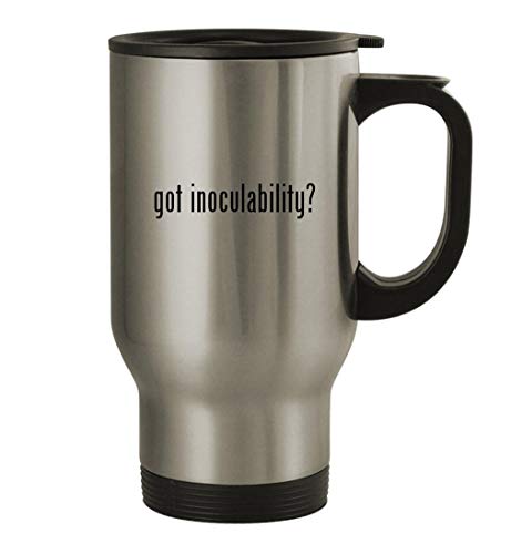 Knick Knack Gifts got inoculability? - 14oz Stainless Steel Travel Mug, Silver