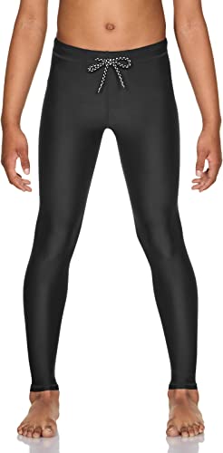 TSLA Kid's & Boy's & Girl's UPF 50+ Swim Pants, Sun Protection Quick Dry Swim Leggings, Stretch Swimwear Swimsuit Tights, Swim Leggings Black, 10