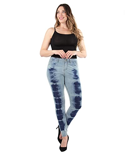 MeMoi Vintage 80's Style Acid Wash Jean Leggings Blue Denim Small/Medium