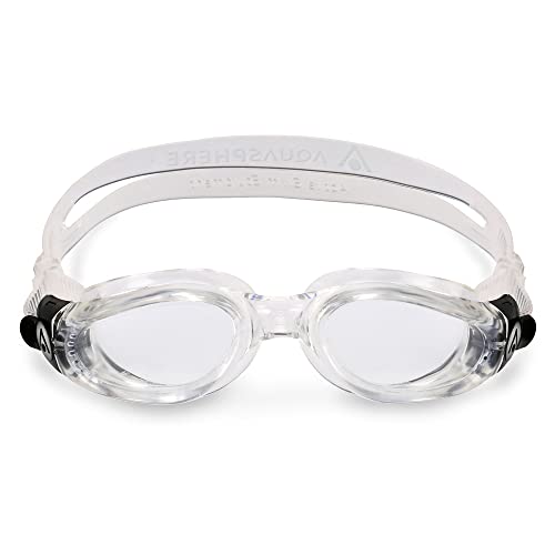 Aqua Sphere Kaiman Adult Swimming Goggles - The Original Curved Lens Goggle, Comfort & Fit for the Active Swimmer | Unisex Adult, Clear Lens, Transparent/Transparent Frame,One Size,EP3000000LC