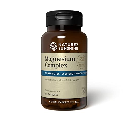 Nature’s Sunshine Magnesium Complex - High Potency Magnesium Supplement for Muscle Function, Energy Production, & Reduction of Tiredness and Fatigue - 50 Servings (100 Capsules)