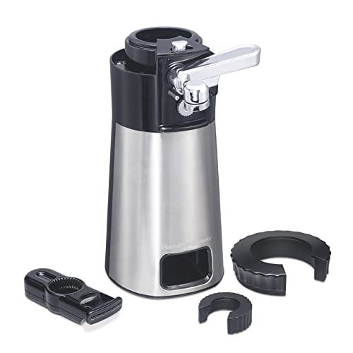 Hamilton Beach OpenStation Electric Automatic Can Opener for Kitchen with Multi Tool and 2 Jar Openers, Auto Shutoff, Cord Storage, and Sure Cut Technology, Stainless Steel (76382)