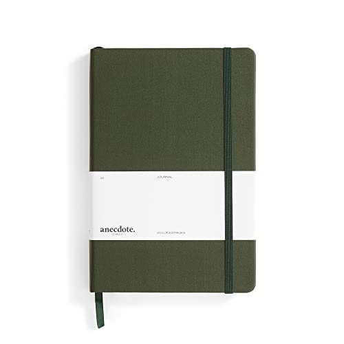ANECDOTE. Lined Journal Notebook. Hard Cover, Ruled, Thick 100 gsm Paper, A5 size: 8.3 inches x 5.4 inches. Use for School, Office, Home or Business. (Evergreen)