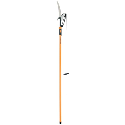Fiskars Extendable Pole Saw and Tree Pruner with Double Locking System - Lawn and Garden Tools - Black/Orange