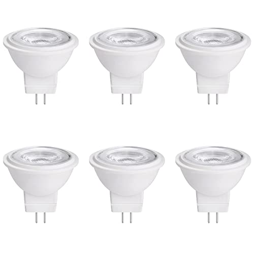 Makergroup MR11 Gu4.0 Bi-pin LED Light Bulb 3W 12VAC/DC Low Voltage LED Spotlights Warm White 2700K-3000K for Outdoor Landscape Lighting and Indoor Recessed/Track Lights 6pcs
