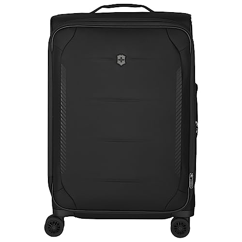Victorinox Crosslight Medium Softside Case - Travel Luggage with Wheels - Medium Luggage for Traveling Essentials - Rolling Suitcase Made from Recycled Bottles - Travel Bags for Men & Women - Black