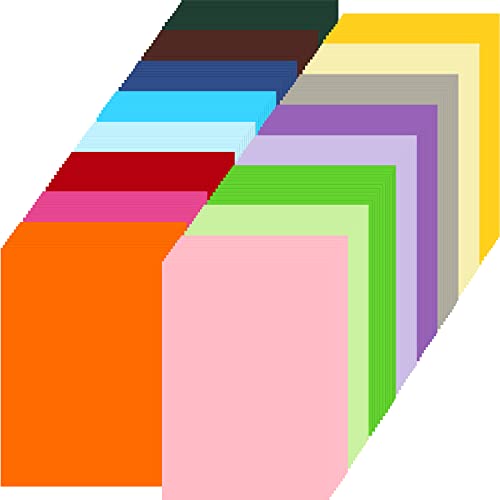 Thenshop 480 Pcs Cardstock Paper 16 Assorted Color 250gsm 8.3 x 11.6 A4 Cardstock Thick Double Sided Printed Colored Paper Craft Paper for DIY Art Craft Scrapbooking Making School Party