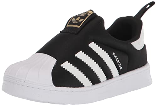 adidas Originals Kids Superstar 360 Sneaker, Core Black/White/Gold Metallic, 9 US Unisex Toddler
