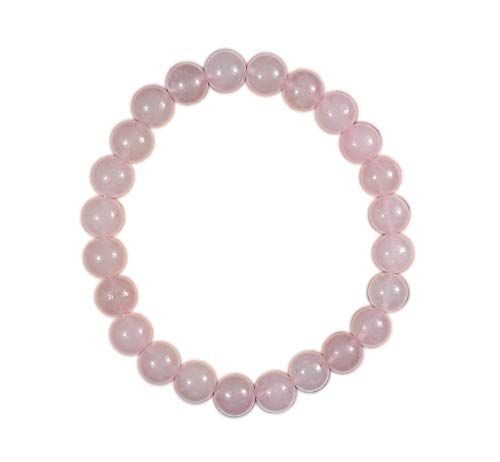 Myhealingworld Natural Pink Gemstone Bracelet 8mm Beads Healing Stretchable Wristband for Heart & Love