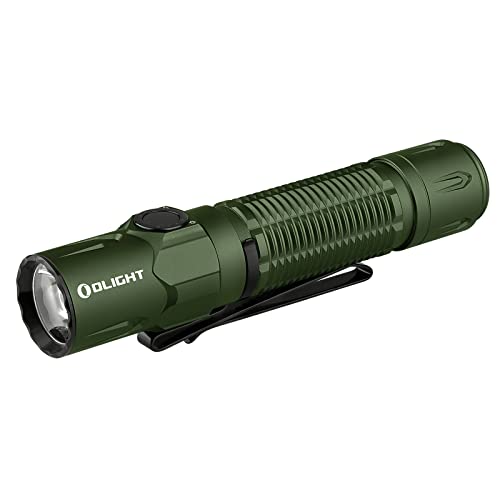 OLIGHT Warrior 3S 2300 Lumens Rechargeable Tactical Flashlight, Compact Dual-Switches LED Bright Light with Proximity Sensor, Powered by Customized Battery for Emergency, EDC and Searching (OD Green)