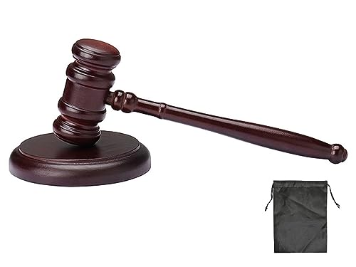 Kellegour Black Gavel and Block Set,Handcrafted Wood Gavel and Round,Wooden Gavel and Sound Block Set,Handmade Wooden Gavel Block Set,for Judge,Lawyer,Student,Auction Court and Gifts