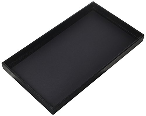 Regal Pak 3-Piece 1 -Inch Deep Black Full Size Plastic Stackable Jewelry Tray 14 3/4' X 8 1/4' X 1'H