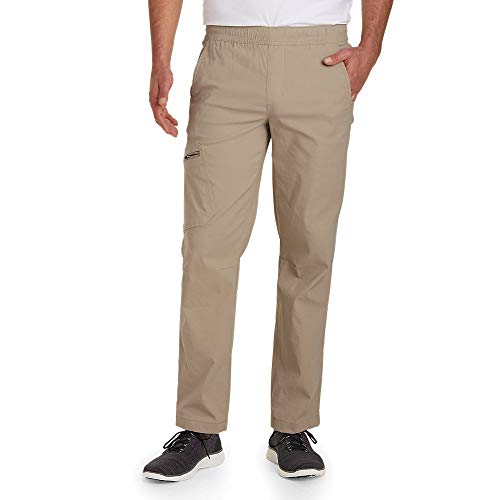 Eddie Bauer Men's Rainier Pull-On Pants, Light Khaki, Large, Hiking Pants