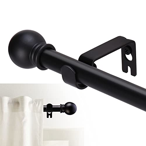 GXOACKJ Curtain Rods for windows 32-48 inch, 5/8 inch Decorative Curtain Rod Set, Matte Black Splicing Heavy Duty Metal Curtain Rod with Brackets