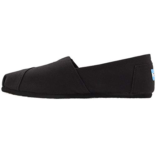 TOMS Women's Classic Alpargata Slip-On Shoe Black On Black Canvas 7 M