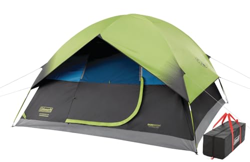 Coleman Dark Room Sundome Camping Tent, 4/6 Person Tent Blocks 90% of Sunlight and Keeps Inside Cool, Lightweight Tent for Camping Includes Rainfly, Carry Bag, and Easy Setup