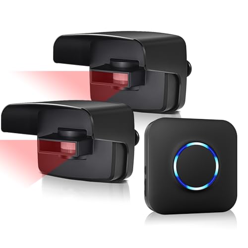 Driveway Alarm, BITIWEND Driveway Alarms Wireless Outside Weatherproof Motion Sensor&Detector, 600 FT Long Range Security Alert System-Monitor&Protect Outdoor/Indoor Property - 1 Receiver & 2 Sensors