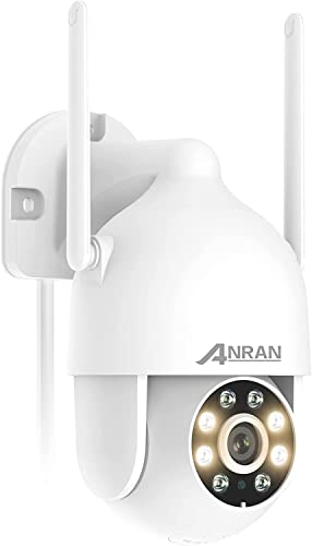 ANRAN 2K Outdoor Security Camera, 3MP WiFi Dome Surveillance Camera, PTZ Home Security Camera with 360° View and Motion Tracking, Siren, Color Night Vision, 2-Way Audio, Waterproof