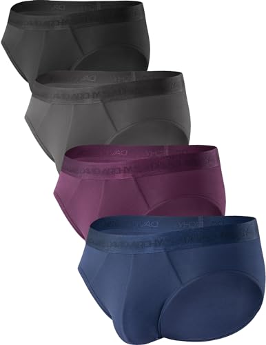 DAVID ARCHY Men's Briefs Micro Modal No Fly Underwear Support Pouch Soft Comfort Briefs for Men 4 Pack
