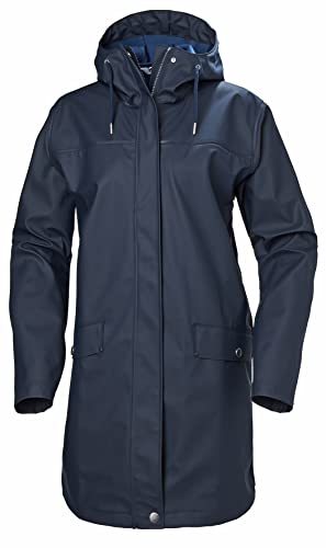 Helly Hansen Women's Standard Moss Hooded Waterproof Windproof Raincoat, 597 Navy, Large