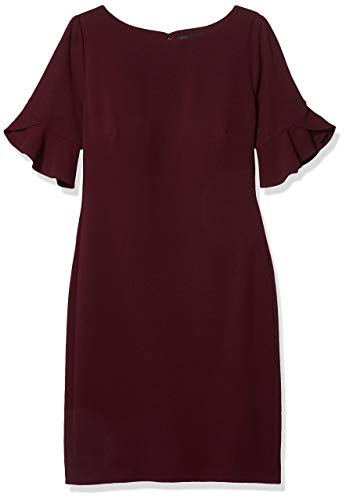 Karl Lagerfeld Paris Women's Solid Sheath Dress with Short Tulip Sleeve, Eggplant, 14