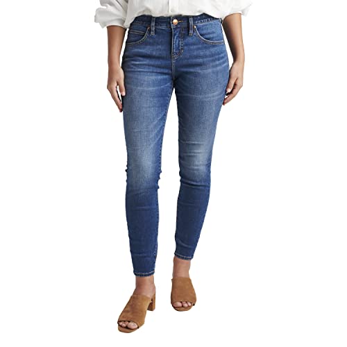 JAG Jeans Women's Petite Cecilia Mid Rise Skinny Jeans, Thorne Blue, 14 Petite