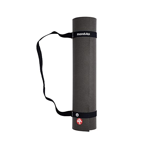 Manduka Yoga Commuter Mat Carrier - Eco-Friendly Cotton, Easy to Carry, Hands-Free, For All Mat Sizes, Black, 68' x 1.5'