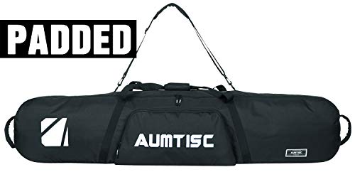 AUMTISC Snowboard Bag Padded for Travel Bag with Storage Compartments Shoulder Strap and Gear Pockets Available Length in 155cm Black