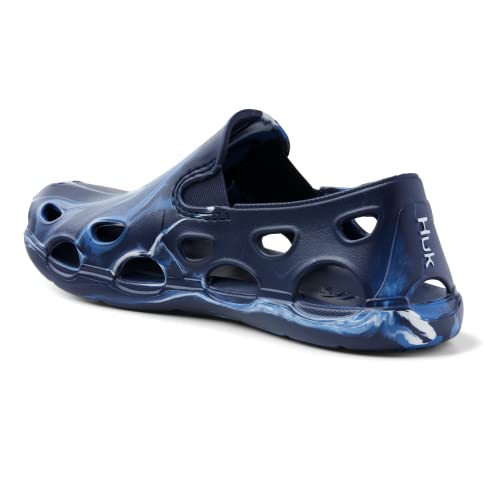 HUK mens Brewster Slip on | Wet Traction Fishing & Deck Boat Shoe, Atr Stone Shore- Deep Ocean Blue, 10 US