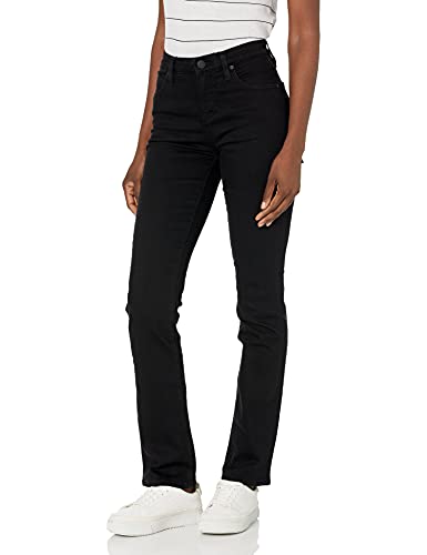 JAG Jeans Women's Ruby Mid Rise Straight Leg Jeans, Black Void, 10