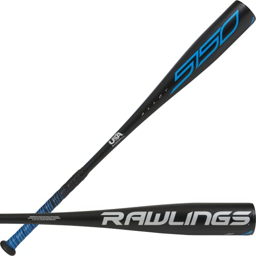 Rawlings 2022 5150 USA 2 5/8' Baseball Bat Drop -11, Black/Electric Blue, 28'/17oz