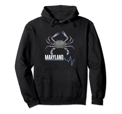 Crabbing Heartbeat Maryland Blue Crab Hunter Pullover Hoodie