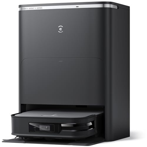 ECOVACS DEEBOT X2 Omni Robot Vacuum and Mop, 8000Pa Suction, 15mm Lift, Omni Station with Hot Water Mop Washing, Self-Emptying, Hot Air Drying, Auto-Refill, Obstacle Avoidance,Black